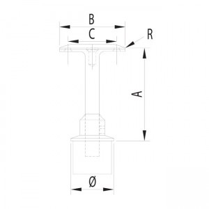 Dibujo técnico Soporte ajustable en altura