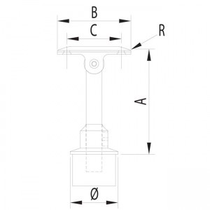 Dibujo técnico Soporte ajustable en ángulo y altura