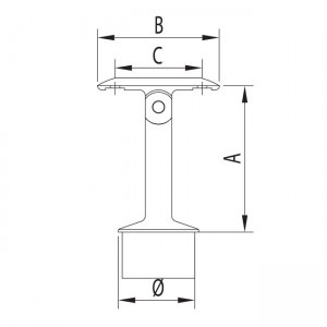 Dibujo técnico Soporte ajustable 79 mm