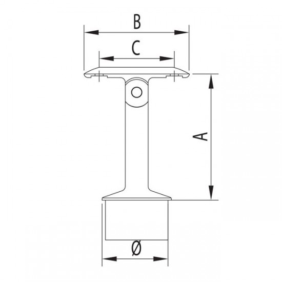 Dibujo técnico Soporte ajustable 79 mm