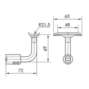 Dibujo técnico Soporte tubo cuadrado