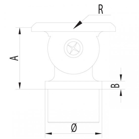 Dibujo técnico Soporte bola ajustable