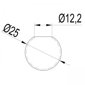 Dibujo técnico Terminal bola hueca para varilla