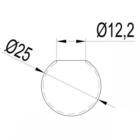 Dibujo técnico Terminal bola hueca para varilla