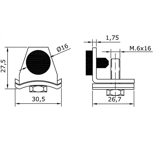 Herrajes para puertas correderas colgadas: Tope raíl U-30