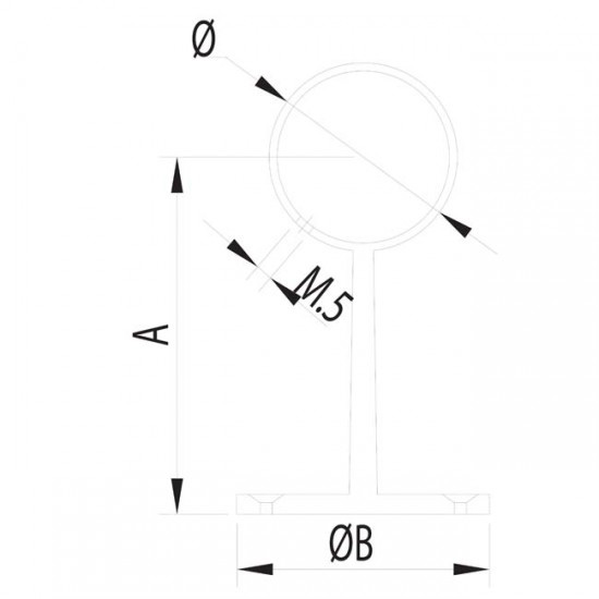 Dibujo técnico Soporte abrazadera plano