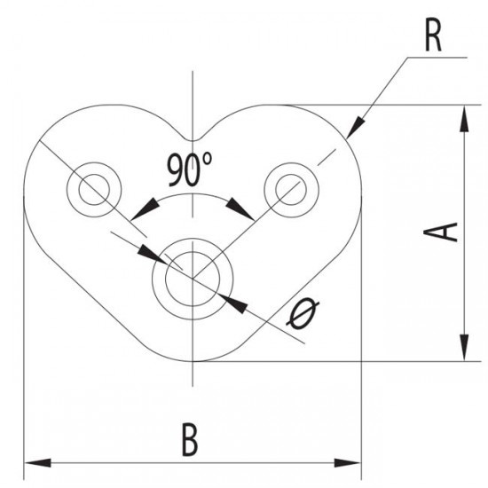 Dibujo técnico Chapa superior soporte 90º