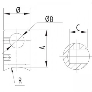 Dibujo técnico Conector ciego tubo