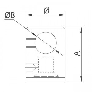 Dibujo técnico Conector tubo plano