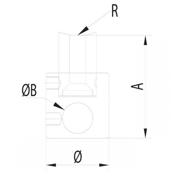 Dibujo técnico Conector largo tubo