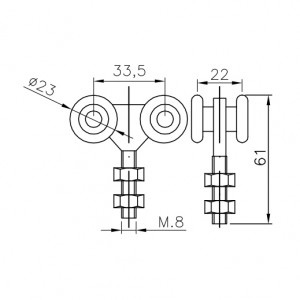 Plano Rollapar puertas Correderas Colgadas Ligeras U30