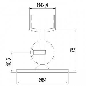 Dibujo técnico Soporte tubo bola ajustable