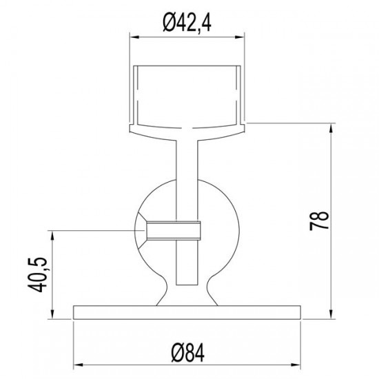 Dibujo técnico Soporte tubo bola ajustable