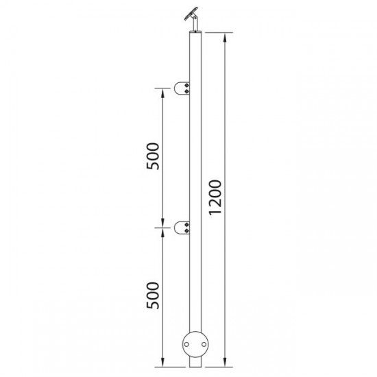 poste pared barandilla inox vidrio