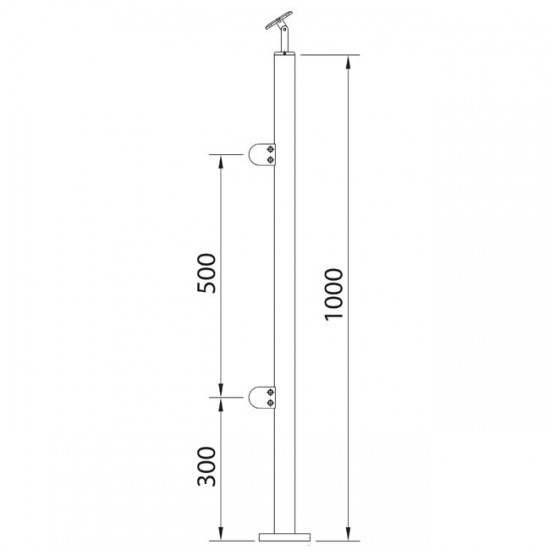 poste pinzas barandilla vidrio inox