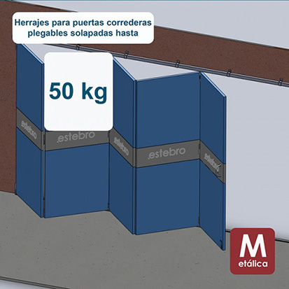 Herrajes para puertas correderas plegables metálicas