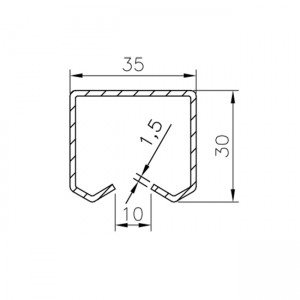 Plano raíl superior U30 Aluminio Simple