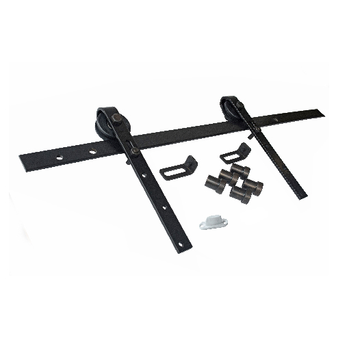 LWZH - Kit de herrajes para puerta corredera de granero de 5.9 ft para  puerta doble corredera interior armario de puerta enrollable (negro en  forma de