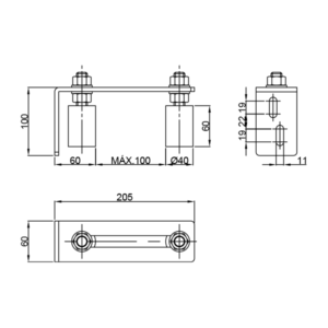 Rueda para puerta corredera, con doble rodamiento, 20,5 mm AUMON